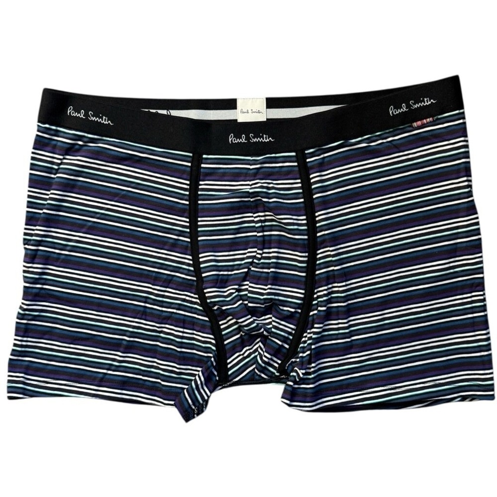 Paul Smith Mens XXL Boxer Briefs Organic Cotton Blue‎ Striped Long Trunk 2XL NWT